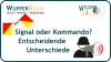 Grafik 2 Signalflaggeb und ein Soldat mit Megafon, Text Signal oder Kommando? Entscheidende Unterschiede